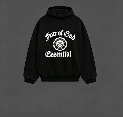 Fear of God Essential Heavy Fleece Hoodie, Oversized Unisex Streetwear Pullover