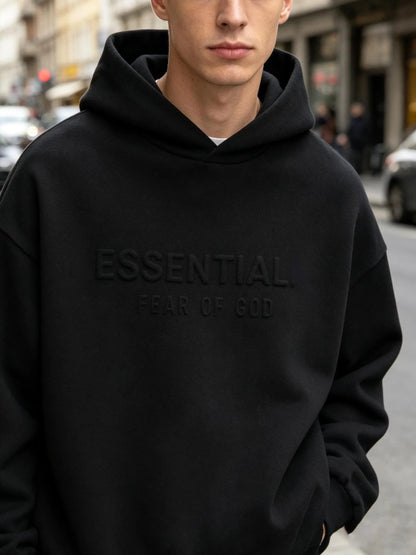 Oversized Baggy Cotton Pullover Hoodie, Unisex Relaxed Fit Sweatshirt
